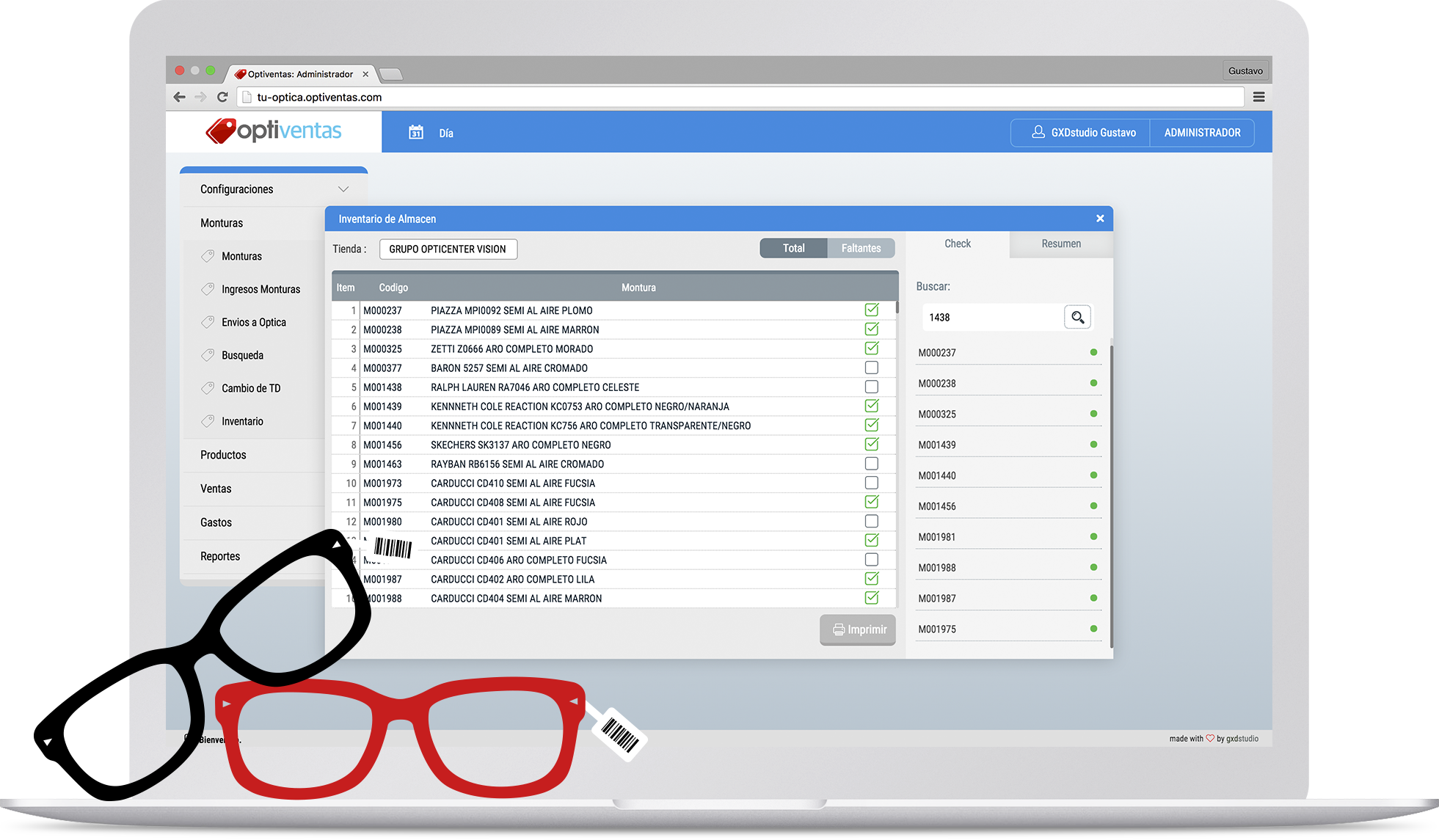 Administra tu Optica
